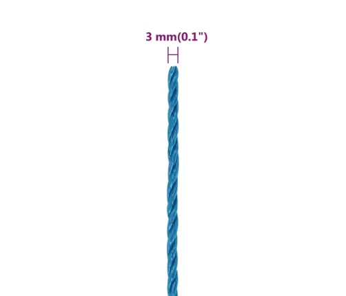 Darba Virve, Zila, 3 Mm, 50 M, Polipropilēns Vidaxl