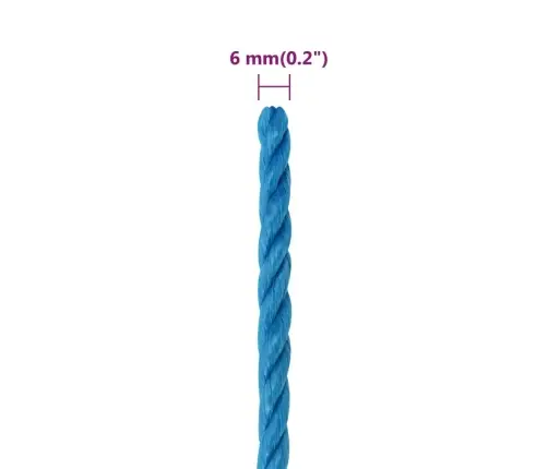 Töököis, Sinine, 6 Mm, 25 M, Polüpropüleen Töököis, Sinine, 6 Mm, 25 M, Polüpropüleen