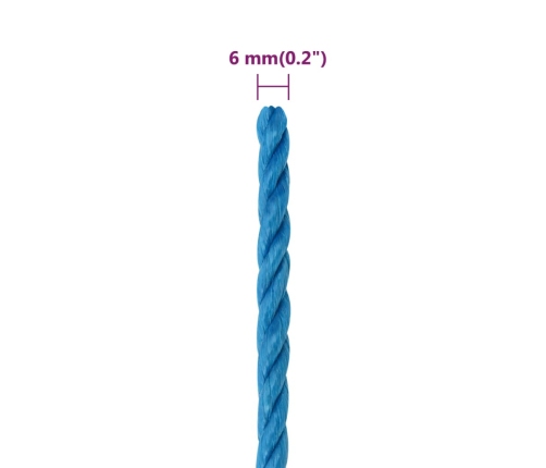Darbo Virvė, Mėlynos Spalvos, 6Mm, 50M, Polipropilenas