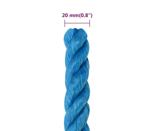 Darba Virve, Zila, 20 Mm, 50 M, Polipropilēns Vidaxl