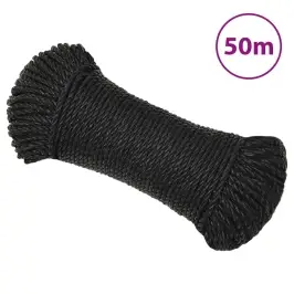 Darbo Virvė, Juodos Spalvos, 3Mm, 50M, Polipropilenas