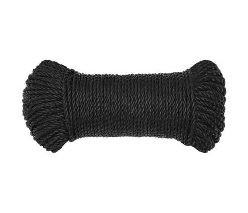 Darba Virve, Melna, 3 Mm, 100 M, Polipropilēns Vidaxl