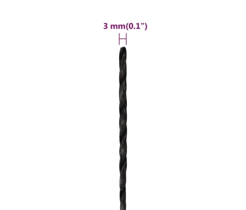 Darba Virve, Melna, 3 Mm, 100 M, Polipropilēns Vidaxl