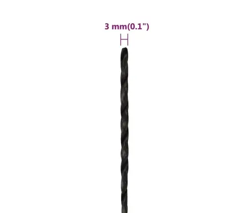 Töököis, Must, 3 Mm, 250 M, Polüpropüleen