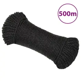 Darba Virve, Melna, 3 Mm, 500 M, Polipropilēns Vidaxl