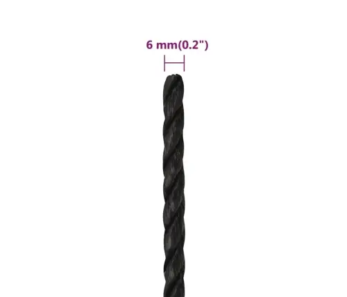 Töököis, Must, 6 Mm, 50 M, Polüpropüleen