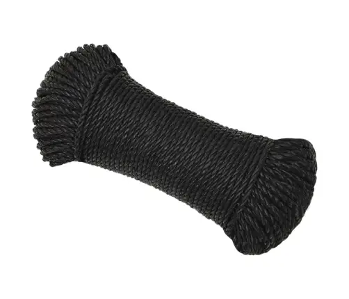 Darba Virve, Melna, 6 Mm, 250 M, Polipropilēns Vidaxl