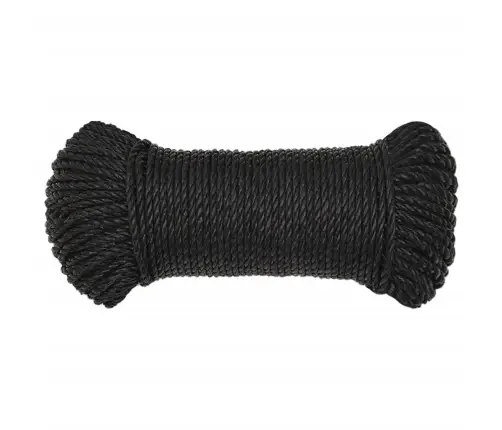 Darbo Virvė, Juodos Spalvos, 6Mm, 500M, Polipropilenas