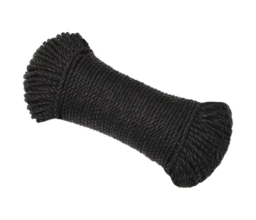 Darba Virve, Melna, 8 Mm, 50 M, Polipropilēns Vidaxl Darba Virve, Melna, 8 Mm, 50 M, Polipropilēns Vidaxl