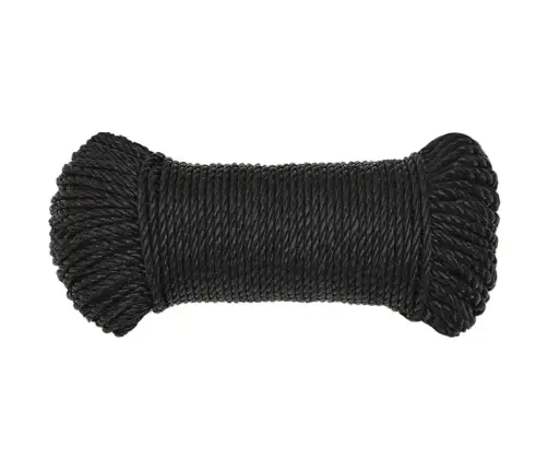 Darba Virve, Melna, 8 Mm, 250 M, Polipropilēns Vidaxl