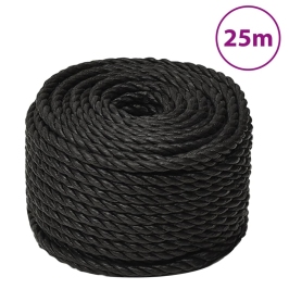 Darba Virve, Melna, 10 Mm, 25 M, Polipropilēns Vidaxl
