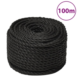 Darba Virve, Melna, 10 Mm, 100 M, Polipropilēns Vidaxl