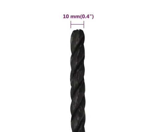 Darba Virve, Melna, 10 Mm, 500 M, Polipropilēns Vidaxl