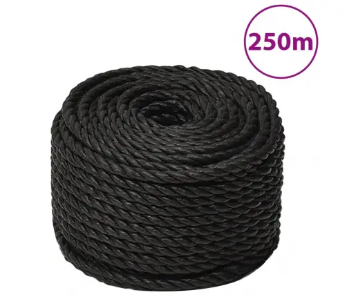 Darbo Virvė, Juodos Spalvos, 14Mm, 250M, Polipropilenas