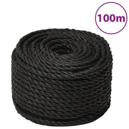 Darba Virve, Melna, 20 Mm, 100 M, Polipropilēns Vidaxl