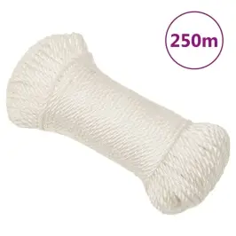 Darba Virve, Balta, 3 Mm, 250 M, Polipropilēns Vidaxl