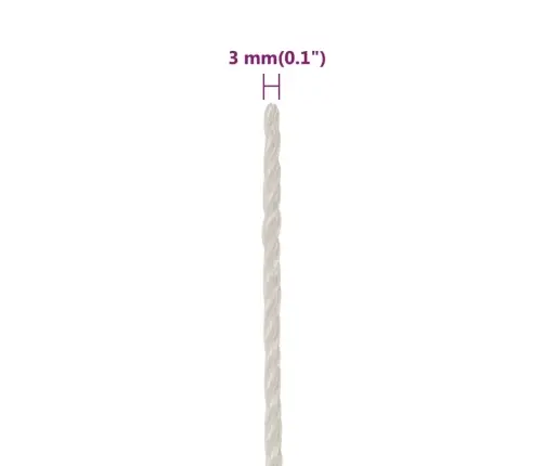Darbo Virvė, Baltos Spalvos, 3Mm, 250M, Polipropilenas