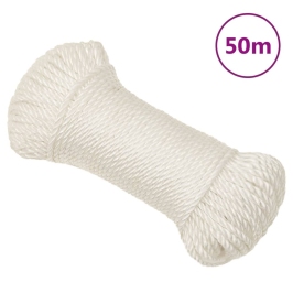 Darba Virve, Balta, 6 Mm, 50 M, Polipropilēns Vidaxl