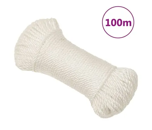 Darba Virve, Balta, 6 Mm, 100 M, Polipropilēns Vidaxl