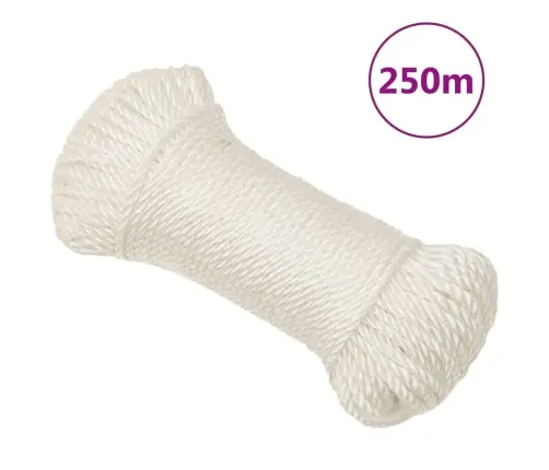 Darba Virve, Balta, 6 Mm, 250 M, Polipropilēns Vidaxl