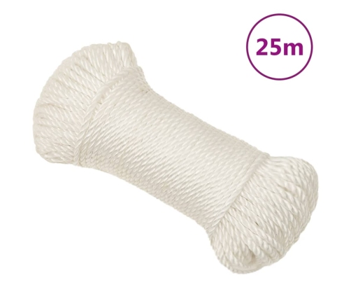 Darba Virve, Balta, 8 Mm, 25 M, Polipropilēns Vidaxl