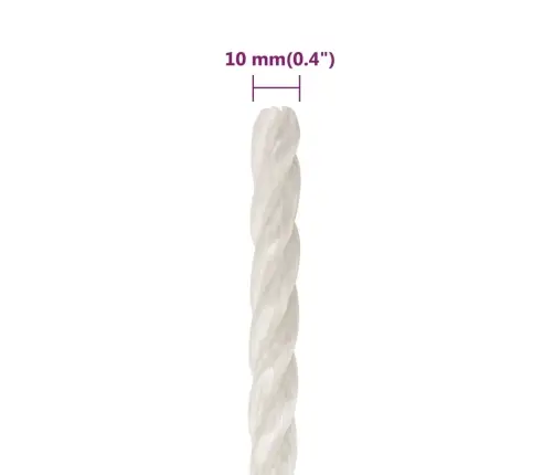 Darba Virve, Balta, 10 Mm, 50 M, Polipropilēns Vidaxl