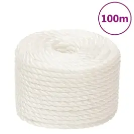 Darba Virve, Balta, 10 Mm, 100 M, Polipropilēns Vidaxl