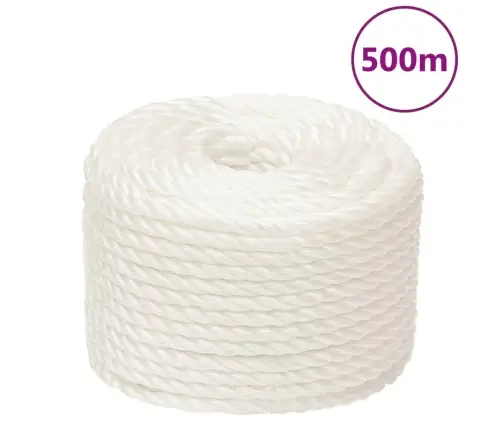 Darba Virve, Balta, 10 Mm, 500 M, Polipropilēns Vidaxl