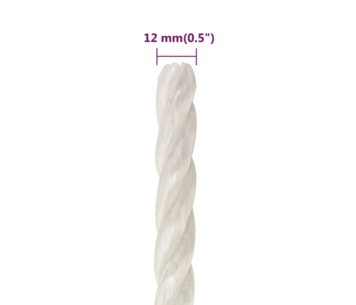 Darba Virve, Balta, 12 Mm, 500 M, Polipropilēns Vidaxl