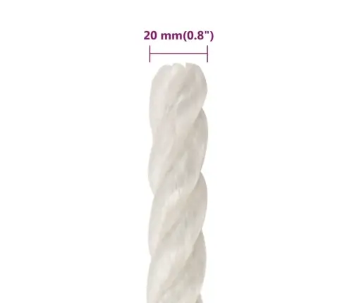 Darba Virve, Balta, 20 Mm, 100 M, Polipropilēns Vidaxl