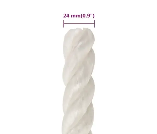 Darba Virve, Balta, 24 Mm, 50 M, Polipropilēns Vidaxl