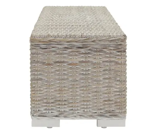 Uzglabāšanas Kaste, 110 Cm, Balta, Kubu Rotangpalma, Mahagonijs Koks Vidaxl