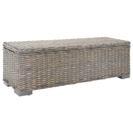 Uzglabāšanas Kaste, 110Cm, Pelēka, Kubu Rotangpalma, Mahagonijs Koks Vidaxl