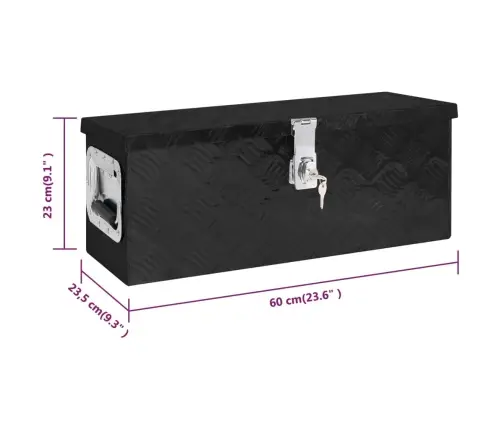 Daiktadėžė, Juodos Spalvos, 60X23,5X23cm Aliuminis