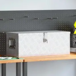 Daiktadėžė, Sidabrinės Spalvos, 70X31X27cm Aliuminis