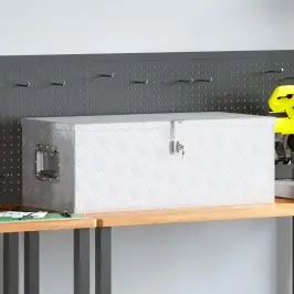 Uzglabāšanas Kaste, Sudrabaina, 80X39X30 Cm, Alumīnijs Vidaxl