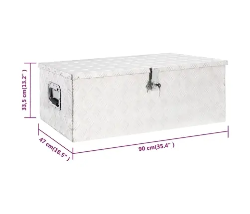 Daiktadėžė, Sidabrinės Spalvos, 90X47X33,5cm Aliuminis