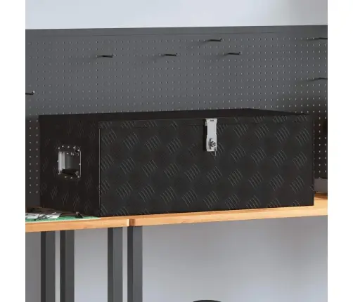 Uzglabāšanas Kaste, Melna, 90X47X33,5 Cm, Alumīnijs Vidaxl