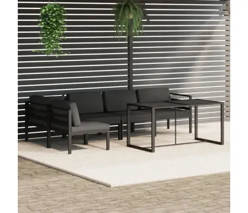 Sodo Komplektas Su Pagalvėlėmis, 6 Dalių, Antracito, Aliuminis