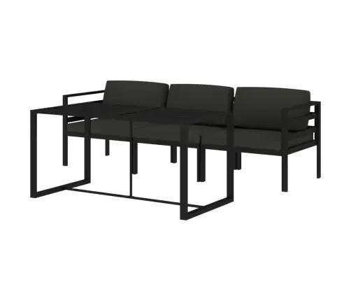 4-Osaline Aiadiivanikomplekt Patjadega, Alumiinium, Antratsiit