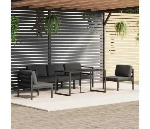 6-Daļīgs Dārza Atpūtas Mēbeļu Komplekts Ar Matračiem, Alumīnijs Vidaxl