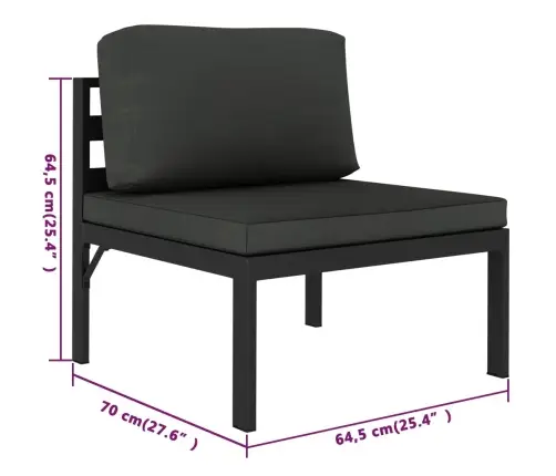 6-Daļīgs Dārza Atpūtas Mēbeļu Komplekts Ar Matračiem, Alumīnijs Vidaxl