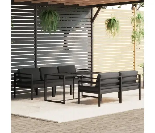 6-Daļīgs Dārza Atpūtas Mēbeļu Komplekts Ar Matračiem, Alumīnijs Vidaxl