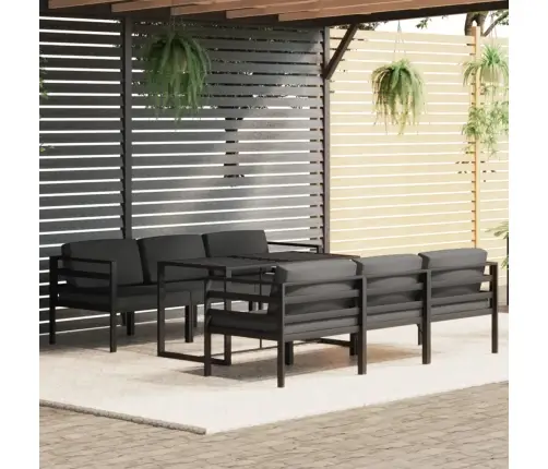 7-Daļīgs Dārza Atpūtas Mēbeļu Komplekts Ar Matračiem, Alumīnijs Vidaxl