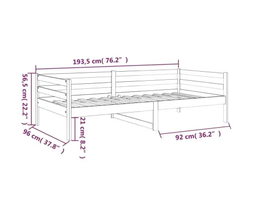 Dīvāngulta, Medus Brūna, 90X190 Cm, Priedes Masīvkoks Vidaxl