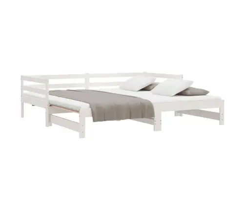 Ištraukiama Lova Be Čiužinio, Balta, 90X190 Cm