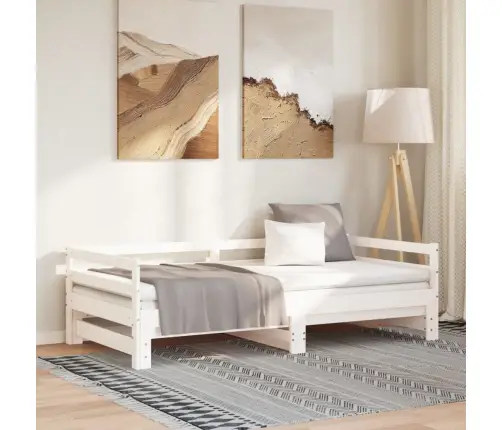 Ištraukiama Lova Be Čiužinio, Balta, 90X190 Cm