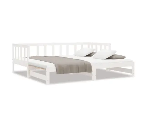 Izvelkama Gulta, Balta, 2X(90X190) Cm, Priedes Masīvkoks Vidaxl