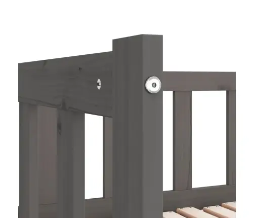 Izvelkama Gulta, Pelēka, 2X(90X190) Cm, Priedes Masīvkoks Vidaxl