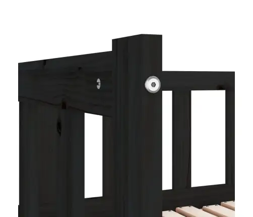 Väljatõmmatav Päevavoodi, Must, 2 X (90X190) cm Männipuit